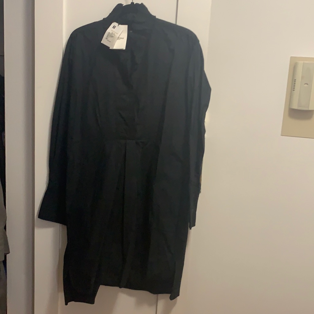 Isabel Etoile Marant 42 Black Cotton Poplin Dress